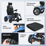 Automatic Reclining Foldable Wheelchairs for Adults, Longest Range 20 Miles of Deluxe 86921045