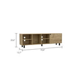 ZUN Valdivia Tv Stand for TV´s up 70", Four Open Shelves, Five Legs -Light Oak B20092114