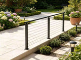 4-Pack 36x2x2 In Cable Railing Post, Pre-Drilled Holes, Black Stainless Steel with 30503766