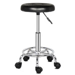 ZUN Round Stool with Lines Rotation Bar Stool Black 95601497