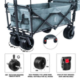 Collapsible Wagon cart with Removable Canopy, Large All Terrain Wheels, Brake, Adjustable 09626467