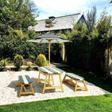 Naturally Playful Kids Picnic Table with Umbrella, Indoor/Outdoor Toys-Dark Blue W495P316196