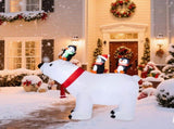 5FT Lighted Christmas Inflatable Decoration, Inflatable Polar Bear and Penguis, Funny Blow Up Yard 00445988