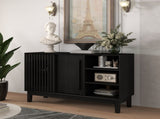 47.3" Sideboard Buffet Cabinet with Storage, Farmhouse Fluted Sideboard with 2 Doors & Solid Wood W1801P428581