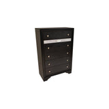 Matrix Traditional Style 5 Drawer Chest made with Wood in Black 808857772084