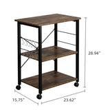 ZUN Baker's Rack 3-Tier Kitchen Utility Microwave Oven Stand Storage Cart Workstation Shelf 91614107