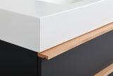 VELA 36 Inch Black Wall Mounted Bathroom Vanity with Integrated Acrylic Sink, 2 Soft-Close Drawers, W3235P327618