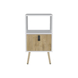 Huna Tall Nightstand with Open Storage and Drawer in Modern Design B200P173217