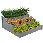 ZUN 48.6 x 48.6 x 21in Raised Garden Bed Horticulture Outdoor Elevated Flower Box Tiered Garden Bed 52757294