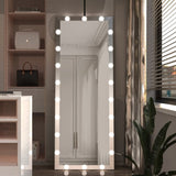 Hollywood Full Length Mirror with Lights Full Body Vanity Mirror with 3 Color Modes Lighted Standing W70832319