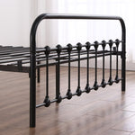 ZUN Single-Layer Curved Frame Bed Head and Foot Tube with Shell Decoration Queen Black Iron Bed 83008201