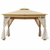 TREXM 10x12 Outdoor Gazebo Tent with Double Roofs, Patio Gazebo with Mosquito Netting, Patio Canopy N715P261155A