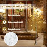 White 5FT LED Birch Tree - Lifelike Bark 72 Lights Flexible Branches 7.2ft Cord for Christmas 19442660