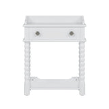 Retro Style Nightstand with Drawer and Open Shelf for Bedroom, Bedside Table with Turned Legs and N733P206240K