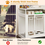 ZUN 43.3 inch Dog Crate Furniture for Large Dogs,Wooden Dog Crate Divider,Double Door Dog Kennel W2699P208354