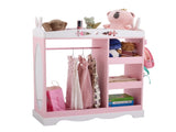 Pink MDF Particleboard Children's Wardrobe with 1 Mirror, 3 Shelves, and 1 Clothes Rod Rabbit Ear 01926988