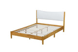 Queen Size Rubber Wooden , Solid Wooden Bed with Teddy Velvet Cushion Upholstered Headboard, W504P184308