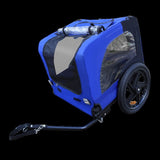 ZUN Blue High Quality 16 inch air wheel Pet Bike Trailer for Dogs Foldable Bicycle Pet Trailer W136456109