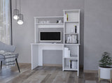 White 3-Tier Storage Shelves Computer Desk B062P175110