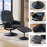 011-Massage Recliner Chair with Ottoman, 360&deg Swivel PU Leather Reclining Chair with Wrapped Base, 5 W2636P262429