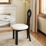 Vintage Rubber Solid Wood Dining Chair, Sheep Plush Dining Chair, Armless Dining Chair, Suitable For W1535P281504
