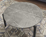 ZUN Living Room Coffee Table: Modern and stylish 24 inch round small coffee table, imitation marble W1781P178694