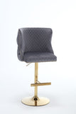 ZUN Hengming Velvet bar chair stool one-piece set, adjustable height, diamond lattice against the back W212115085