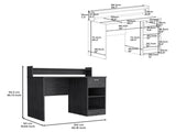 Computer Desk with Top Open Shelf, 1-Drawer and 2-Storage Shelves, Smokey Oak B097133208