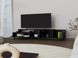 Wengue Entertainment Center with Open Storage and 2-Side Cabinets B062P290250