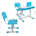 ZUN Height Adjusting Kid's Desk and Chair Set Study Station with Tiltable Table-top, Corner Guard, Book W2181P191360