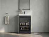Cary Floor Bathroom 32" H, One Door and Two Interior Shelve, Black Wengue B097P474283
