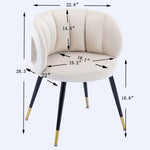 ZUN Off-White Velvet lounge chair, black metal feet, unique back design, suitable for office, living W117064092
