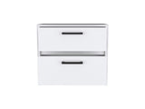 Nightstand 18"H , 2 Drawers with Metal Handles, White B097132931