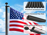 Flag Pole Kit for Outside House in Ground, 20FT Sectional Aluminum Extra Thick Flagpole, 5x3 US 81569699