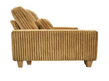 Yellow Deep Seat Corduroy Loveseat with Brushed Stainless Steel Cup Holders and 2 Decorative 58186979