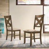 ZUN Raven Wood Fabric Upholstered Dining Chair Set of 2 T2574P164580