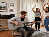 38 Inch Acoustic Guitar for Beginners, H Body Shape, Basswood Folk Guitar in Matte Gray, 6-String 07444592