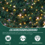 60in Pre-lit Christmas Wreath, Lighted Artificial Xmas Wreath with 220 Warm & Multi-color Lights and 16380976