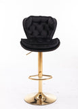 Set of 2 Bar Stools,with Chrome Footrest and Base Swivel Height Adjustable Mechanical Lifting Velvet W124946147