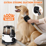 ZUN Dog Grooming Kit, Pet Hair Vacuum and Dog Dryer 5 Pet Grooming Tools, 600w Dog Grooming Vacuum 44455592