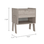 ZUN Hyacinth Nightstand, One Drawer, Open Shelf B128P148719