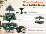 6FT Green Snow-Flocked Palm Tree, 1087 PVCPE Tips, 3-Section Auto-Open Christmas Tree 58877644