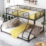 Metal Floor Bunk Bed, Twin XL over Queen, Black MF309470AAB