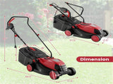 12 ampere 13.5 inch electric rope lawn mower with dual safety switches -Red 48582544