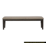 Traditional Style Wood Framed 1pc Bench Upholstered Naihead Trim Wire Brushed Rustic Brown Finish B01161312