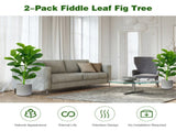 2-Pack 35.5" Artificial Fiddle Leaf Tree - 32 Realistic Leaves, PEVAPE Material, Green 40262150