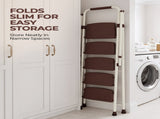 5Step Ladder, Folding Step Stool with Wide Anti-Slip Pedal, Sturdy Steel Ladder, Convenient W2717P546731