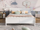 Queen Size Wood Platform Bed with Headboard and Wooden Slat Support WF289142AAK