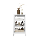 ZUN BATHBI 30" High 4-Tier Ladder Shelf Organizer for Bathroom, Side Table, Living room in White B200P240252