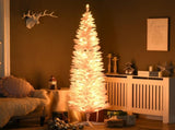 HOMCOM 7' Tall Pre-Lit Slim Noble Fir Artificial Christmas Tree with 200 Warm White LED Lights and W2225137771